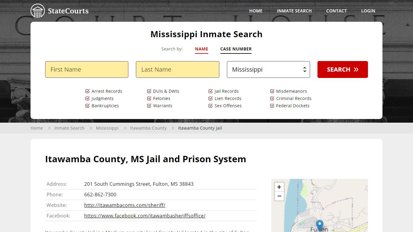 Itawamba County Jail Inmate Records Search, Mississippi - StateCourts